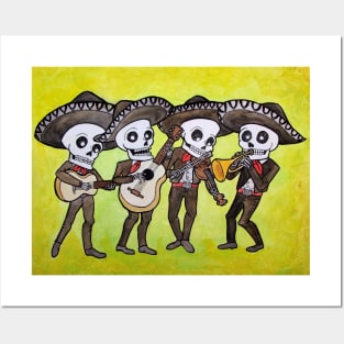 Mariachi Calacas Posters and Art